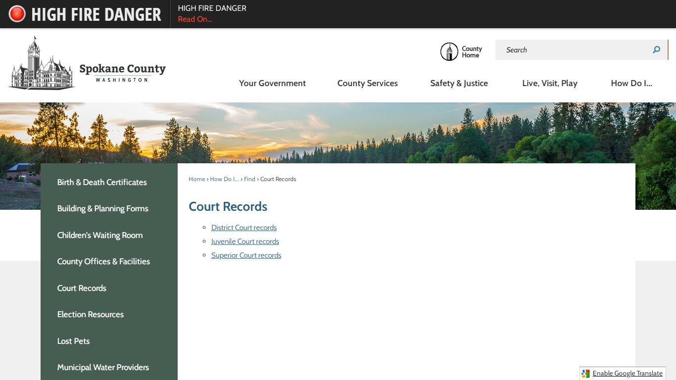 Court Records | Spokane County, WA